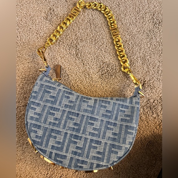 NWT* FENDI Mini Fendigraphy Denim FF bag - Picture 4 of 17
